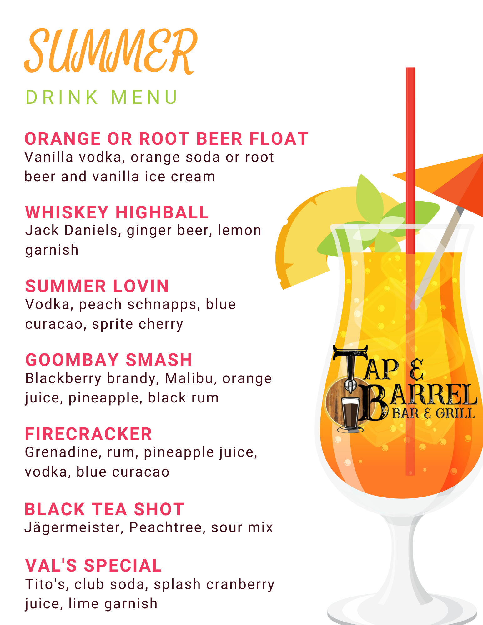 Orange Nature Tropical Drink Menu (1)
